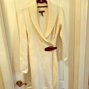 Ralph Lauren Cowl Sweater Dress w/ Leather buckle